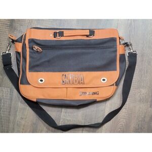 Vintage NBA Spalding Messenger Bag Laptop‎ Bag Basketball Fan Gear Orange Black